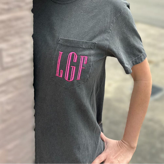 Custom Monogram Pocket Tee- ASK Apparel LLC