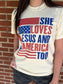 She Loves Jesus and America Too Tee- ASK Apparel LLC