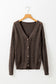 Dark Khaki Open Knit Drop Shoulder Sweater Cardigan