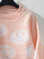 Smile Pattern Round Neck Long Sleeve Sweater