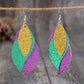 PU Leather Leaf Dangle Earrings