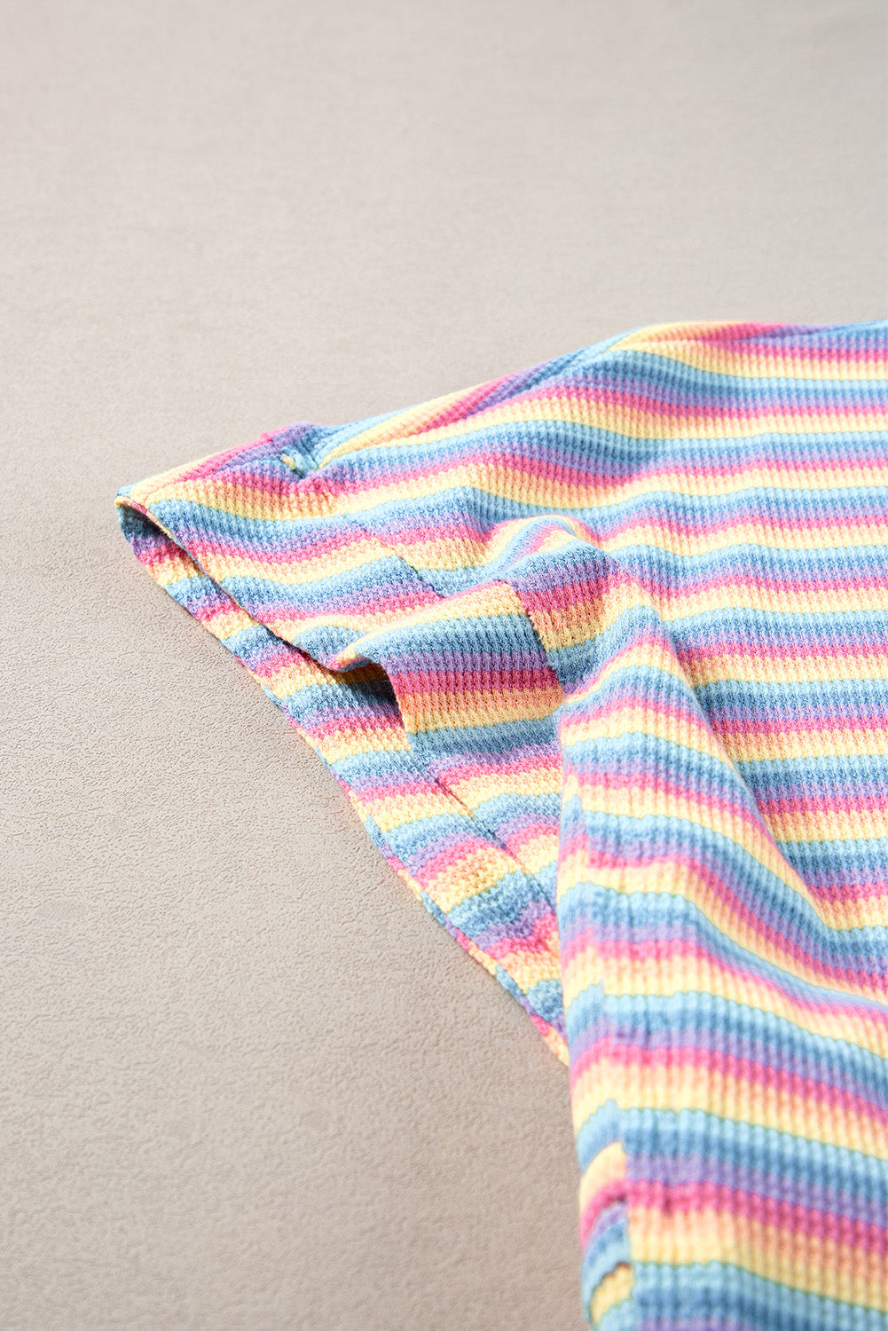 Pink Stripe Rainbow Tee Tasseled String Wide Leg Pants Set