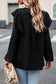 Black Lace Eyelet Ruffle Shoulder Long Sleeve Blouse