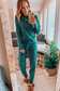 Green Christmas Candy Cane Printed Top and Pants Lounge Set