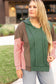 Breen Plus Size Colorblock Patchwork V Neck Hoodie