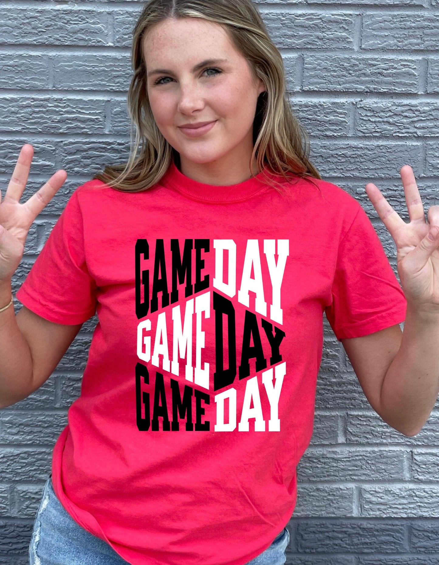 GAMEDAY Stacked Two Tone Tee