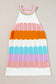 Multicolour Wavy Striped Print Textured Knit Sleeveless Sweater Top