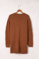 Brown Open Front Woven Texture Knitted Cardigan with Pockets