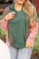 Breen Plus Size Colorblock Patchwork V Neck Hoodie