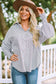 Smocked Cuffed Striped Boyfriend Shirt with Pocket