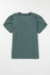 Mist Green Fashion Petal Sleeve V Neck T Shirt