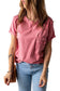 Frilled Pocket O-neck Short Sleeve T Shirt