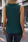 Sea Green Lattice Textured Split Neck Tank Top