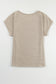 Smoke Gray Button Detail Batwing Sleeve Casual Tee