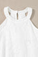 White Boho Eyelet Pattern Halter Neck Sleeveless Dress