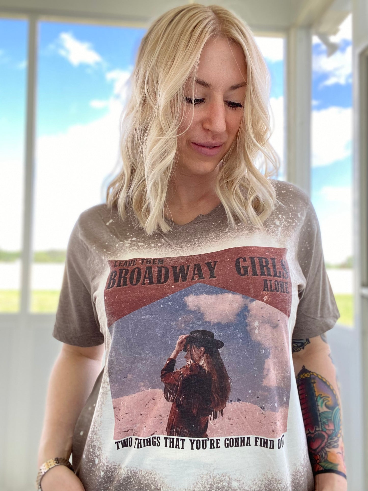 T-shirt délavé Broadway pour filles