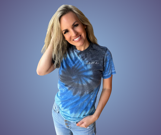 Embroidered Mama Tie Dye Tee