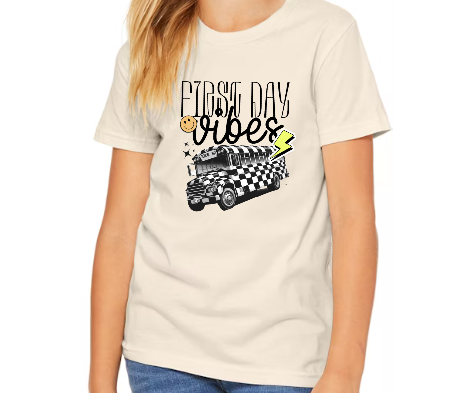 Checkered First Day Vibes Youth Tee