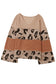 Leopard Colorblock Patchwork V-Neck Loose Sleeve Knit Top