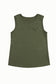 Jungle Green Solid Color Distressed Holes Crew Neck Tank Top