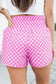 Pink Plaid High Waisted Athletic Shorts