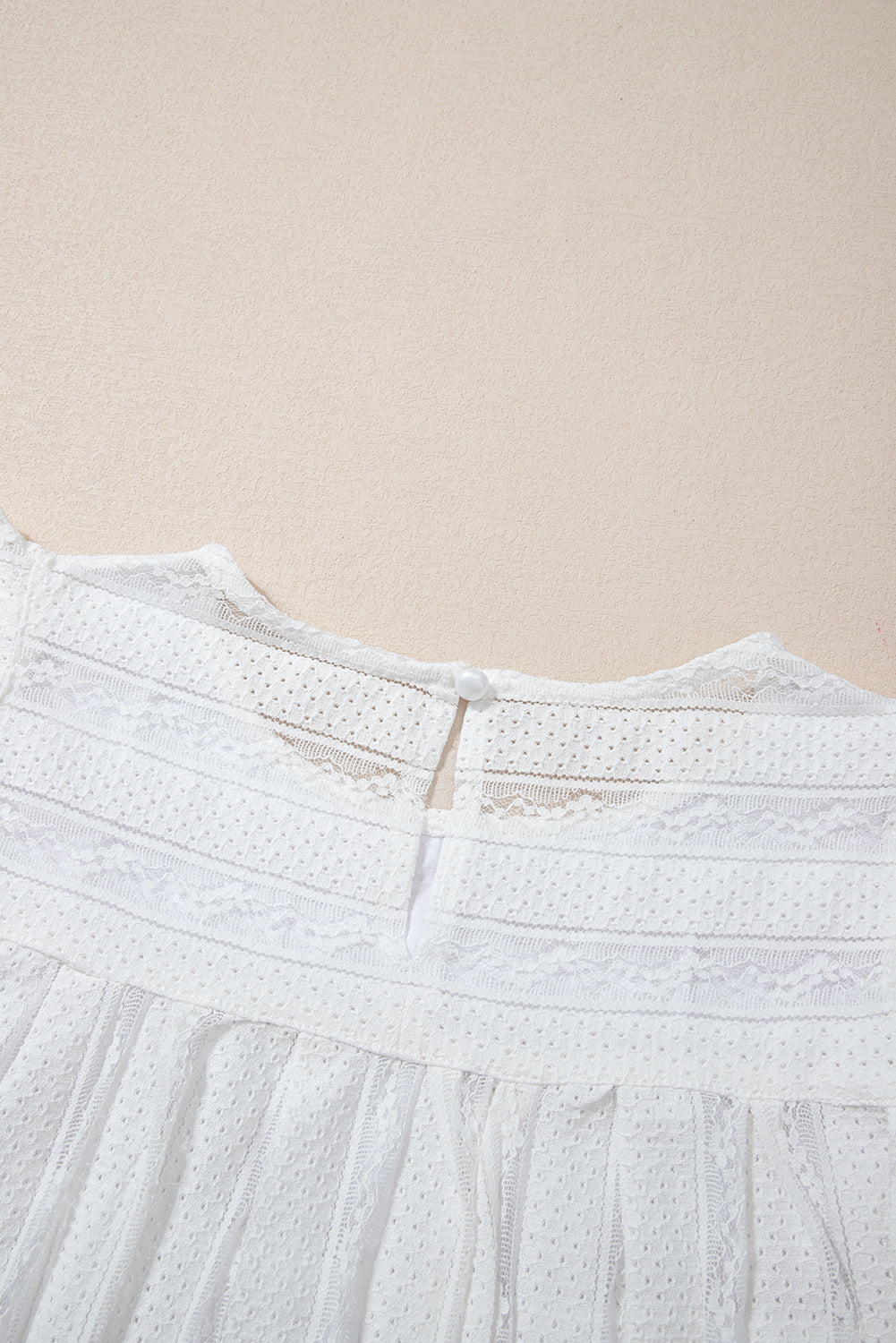 White Ruffled Lace Flowy Tank Top