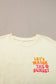 Yellow Cream Back LET'S WATCH THE SUNSET Print Half Sleeve Tee