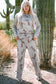 Gray Cowgirl Boots Printed Long Sleeve Top Pants Lounge Set