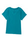 Blue Sapphire Crinkled V Neck Wide Sleeve T-shirt