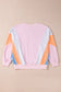 Color Block Round Neck Long Sleeve Sweatshirt