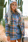 Orange Plaid Print Loose Vintage Shirt