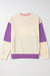 Meadow Mauve Colorblock Patchwork Drop Shoulder Sweatshirt