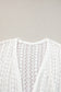 White Stylish Hollow Out Knit Drop Shoulder Cardigan