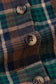 Brown Plaid Print Chest Pockets Buttoned Shirt Jacket