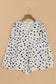 White Polka Dot Print Button Front V Neck Blouse