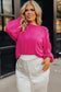 Strawberry Pink Pearled Decor Raglan Sleeve Plus Size Sweater