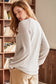 Parchment Contrast Lace Raglan Sleeve Buttoned Ribbed Top