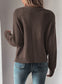 Dark Khaki Open Knit Drop Shoulder Sweater Cardigan