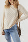 Beige Solid Textured Thumbhole Sleeve Top