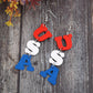 USA Wooden Letter Dangle Earrings