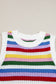 Multicolour Striped Knitted Eyelet Slim Sweater Vest