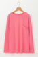 Peach Blossom Plus Size Ribbed Textured Long Sleeve T Shirt