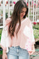 Delicacy Floral Lace Crochet Patchwork Batwing Sleeve Blouse