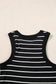 Black Stripe Ribbed Knit Tank Mini Dress