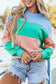 Blossom Colorblock Patchwork Drop Shoulder Sweatshirt