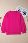 Strawberry Pink Pearled Decor Raglan Sleeve Plus Size Sweater