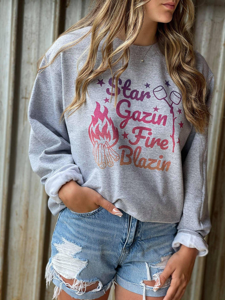 Star Gazin' Fire Blazin' Sweatshirt-ASK Apparel LLC
