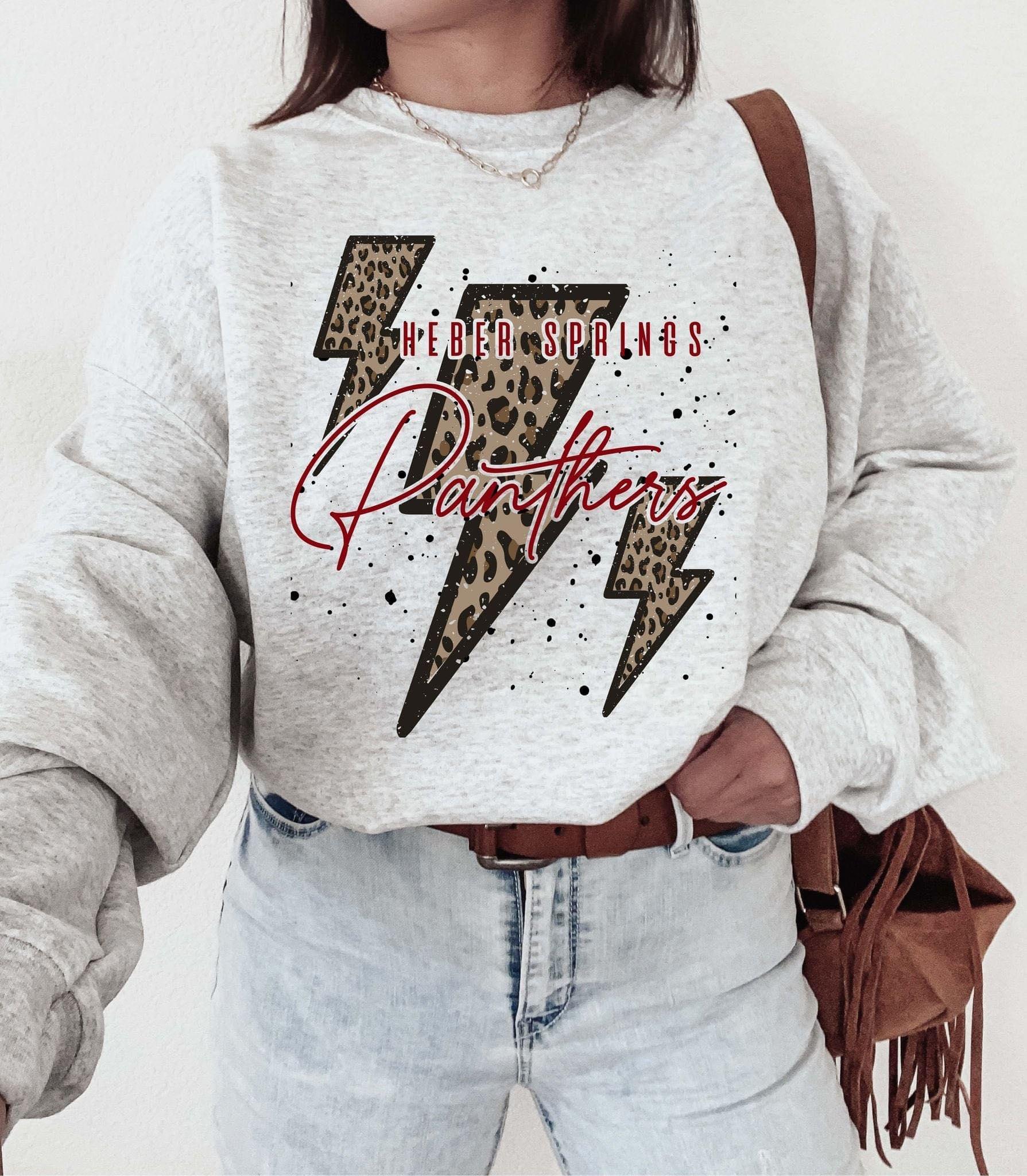 Custom Leopard Lightning Mascot Sweatshirt - ASK Apparel LLC