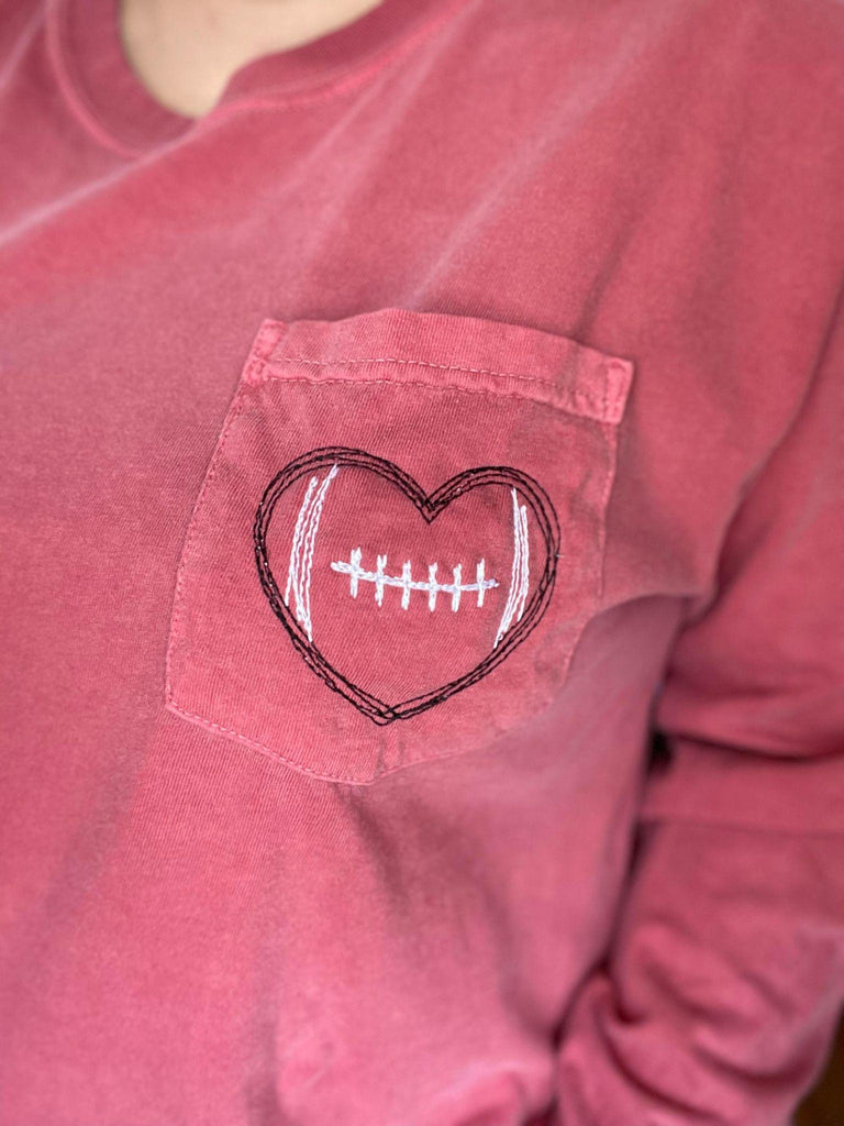 Football Embroidered Long Sleeve - ASK Apparel LLC