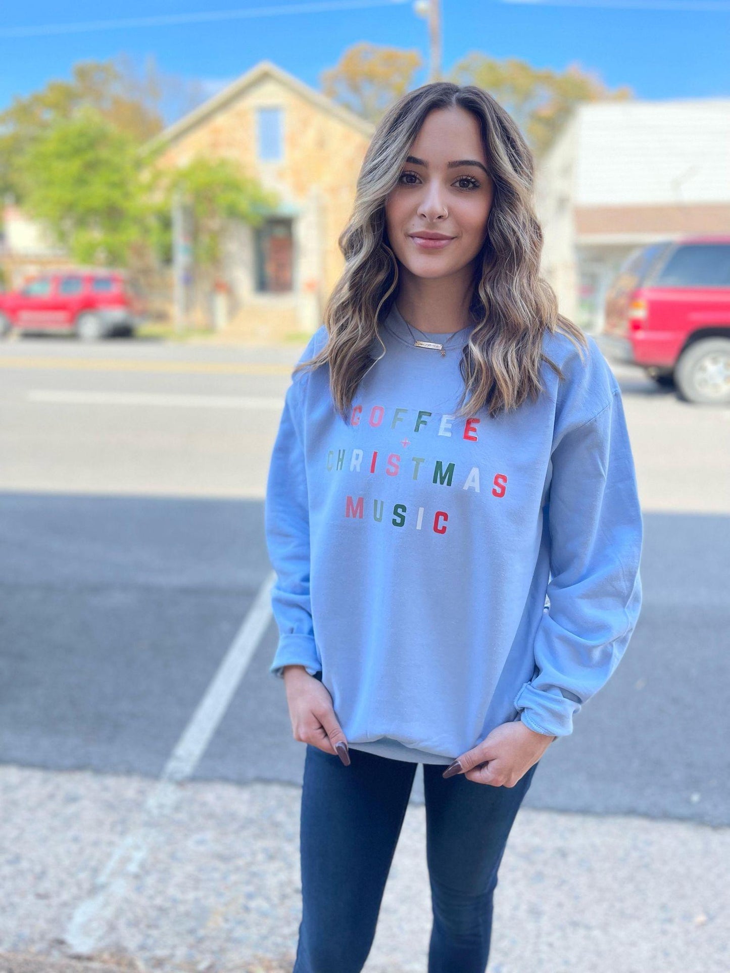 Coffee And Christmas Music Crewneck - ASK Apparel LLC